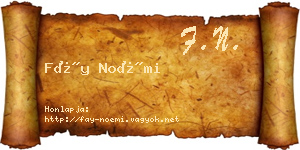 Fáy Noémi névjegykártya